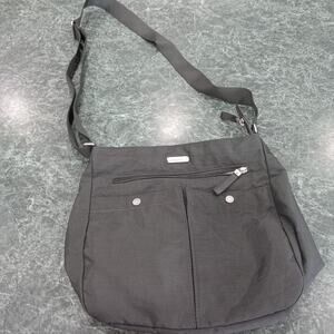 Baggallini Gray Crossbody Long Adjustable Strap Pockets EUC outdoor Packable